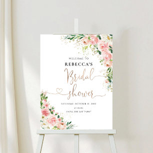 Blush Pink Rose Gold Bridal Shower Foam Board