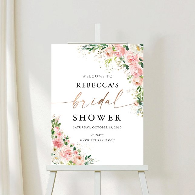 Blush Pink Rose Gold Bridal Shower Foam Board (Creator Uploaded)