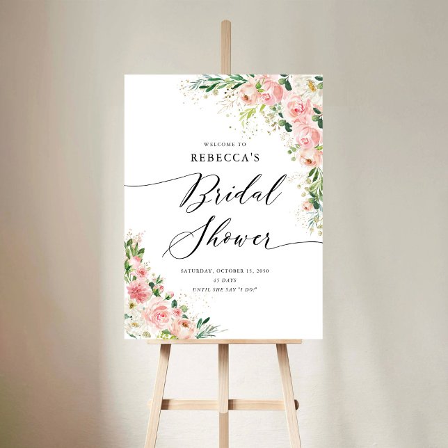 Blush Pink Rose Gold Bridal Shower Foam Board (Creator Uploaded)