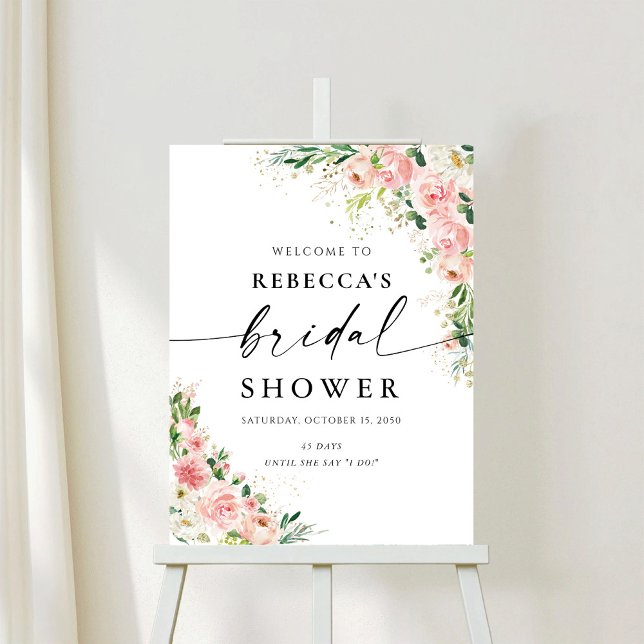 Blush Pink Rose Gold Bridal Shower Foam Boards (Creator Uploaded)