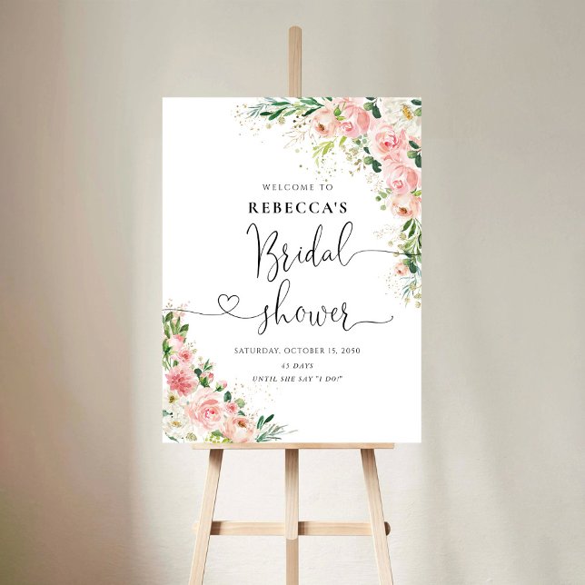 Blush Pink Rose Gold Bridal Shower Foam Boards (Creator Uploaded)