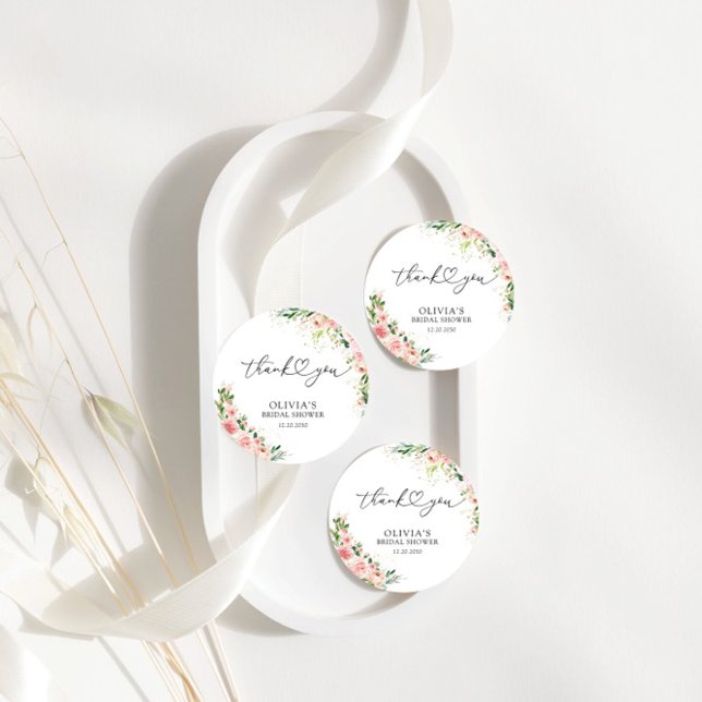 Blush Pink Rose Gold Bridal Shower Gift Tag (Creator Uploaded)