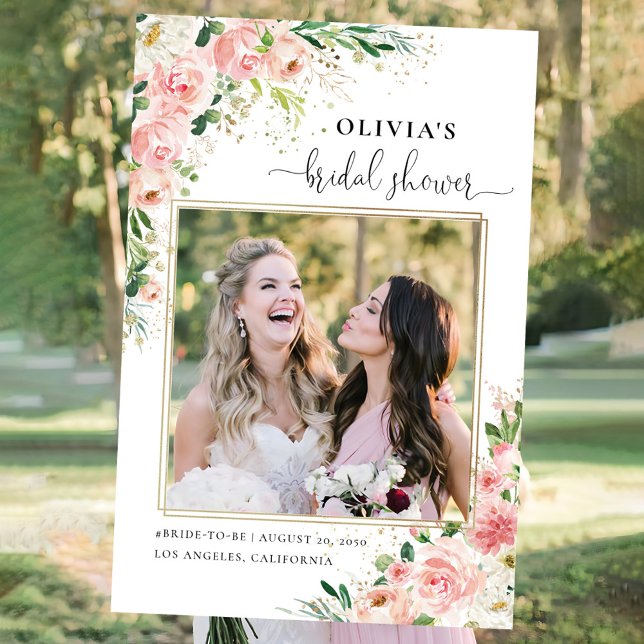 Blush Pink Rose Gold Bridal Shower Photo Prop Foam Board (Creator Uploaded)