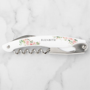 Blush Pink Rose Gold Bridal Shower Waiter's Corkscrew