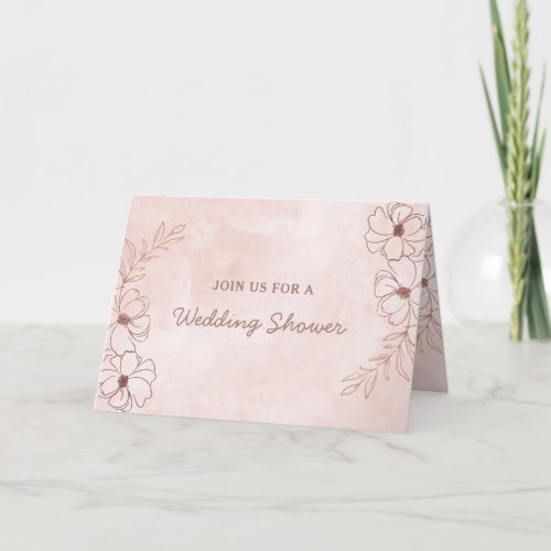 Blush Pink  Rose Gold Couples Wedding Shower Invitation