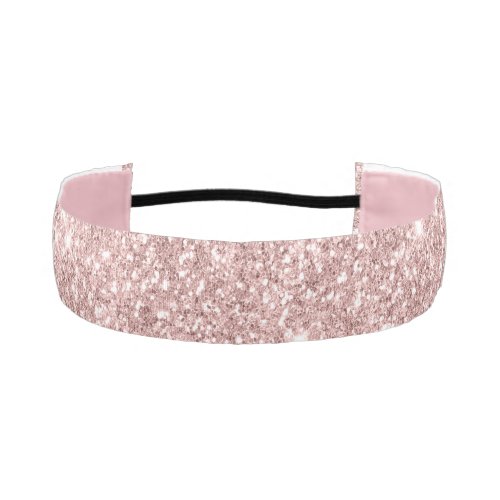 Blush Pink Rose Gold Dripping Glitter Trendy Glam Athletic Headband