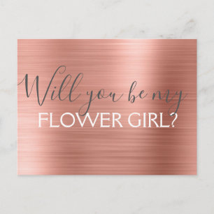 Blush Pink - Rose Gold Elegant Flower Girl Invitation Postcard