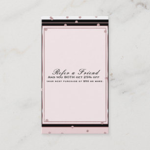 Blush Pink Rose Gold Elegant Modern Refer a Friend Referral Card