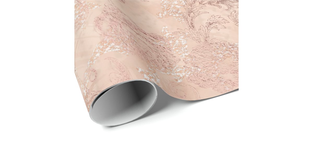 Pink Rose Gold Glitter Christmas Tree Holidays Wrapping Paper