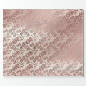 Blush Pink Rose Gold Floral Powder Floral Glam Wrapping Paper (Flat)