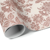 Blush Pink Rose Gold Floral Powder Floral Glam Wrapping Paper (Roll Corner)