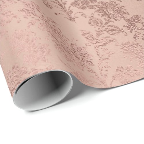 Blush Pink Rose Gold Floral Powder Royal Delicate Wrapping Paper