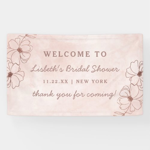 Blush Pink  Rose Gold Foil Bridal Shower Welcome Banner