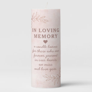 Blush Pink & Rose Gold Foil Chic Wedding Monogram Pillar Candle