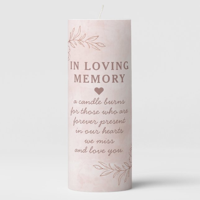 Blush Pink & Rose Gold Foil Chic Wedding Monogram Pillar Candle (Front)