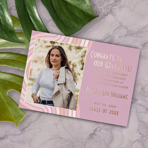 Blush Pink Rose Gold Foil Graduation Announcement