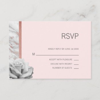 Blush Pink Rose Gold Foil & Grey Rsvp Wedding by UniqueWeddingShop at Zazzle