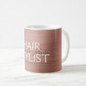 Blush Pink - Rose Gold Foil Hair Stylist Coffee Coffee Mug (Front Right)