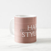 Blush Pink - Rose Gold Foil Hair Stylist Coffee Coffee Mug (Front Left)