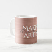 Blush Pink - Rose Gold Foil Makeup Artist Coffee Coffee Mug (Front Left)