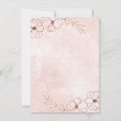 Blush Pink & Rose Gold Foil Wedding Bridal Shower Invitation (Back)