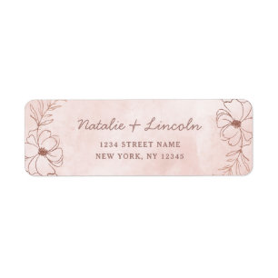 Blush Pink & Rose Gold Foil Wedding Return Address Label