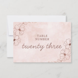 Blush Pink & Rose Gold Foil Wedding Table Numbers