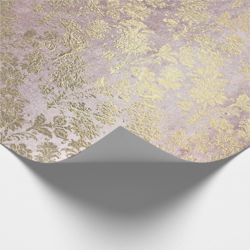 Blush Pink Rose Gold Foxier Powder Floral Royal Wrapping Paper