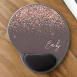 Blush Pink Rose Gold Glitter Terracotta Name  Gel Mouse Pad<br><div class="desc">Rose Gold - Blush Pink and Terracotta Sparkle Glitter Monogram Name and Initial Mousepad (Mouse Pad). This makes the perfect sweet 16 birthday,  wedding,  bridal shower,  anniversary,  baby shower or bachelorette party gift for someone that loves glam luxury and chic styles.</div>