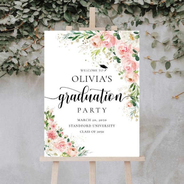 Blush Pink Rose Gold Graduation Party Foam Boards (Creator Uploaded)