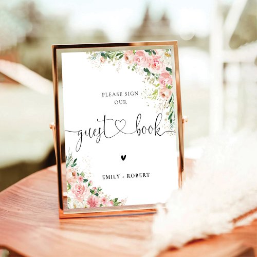 Blush Pink Rose Gold Guest Book Sign