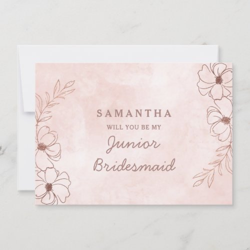 Blush Pink  Rose Gold Junior Bridesmaid Proposal