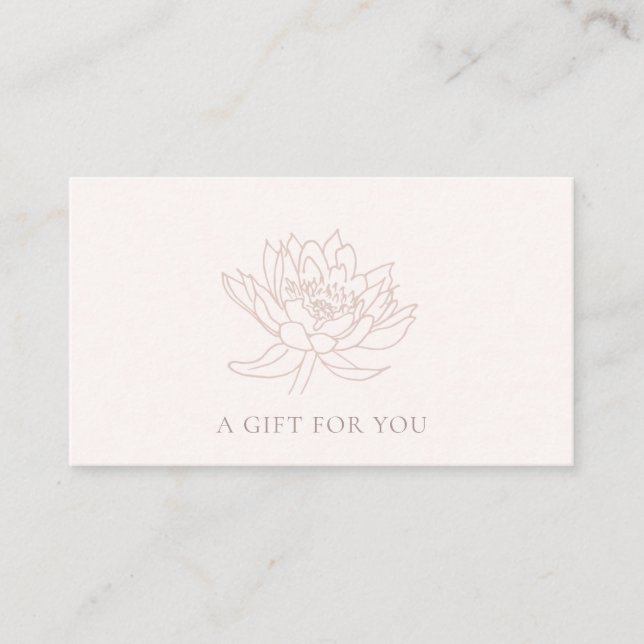 BLUSH PINK ROSE GOLD LOTUS FLORAL GIFT CERTIFICATE (Front)