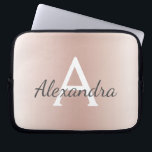 Blush Pink Rose Gold Metallic Ombre Monogram Laptop Sleeve<br><div class="desc">Blush Pink Rose Gold Metallic Modern and Elegant Monogram Case. This case can be customized to include your initial and first name and makes a great girly Christmas or Sweet 16 Birthday gift.</div>