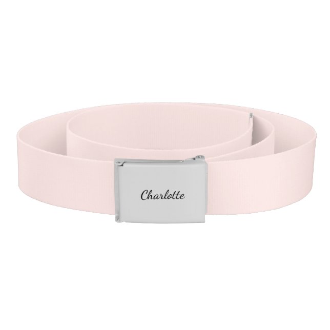 Blush pink rose gold name script girl belt (Coil)