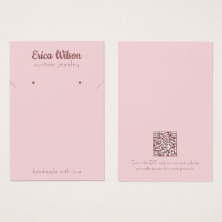Blush Pink Rose Gold Necklace Earring Display card