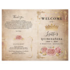 Blush Pink Rose Gold Parchment Quinceanera Program