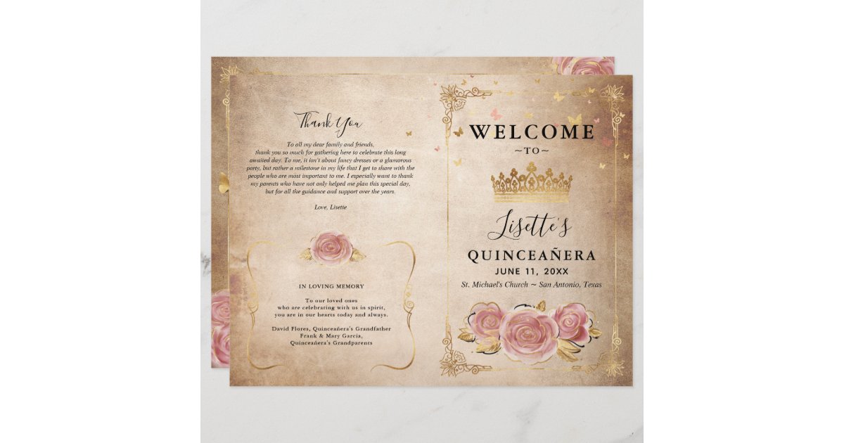 Royal Princess Birthday Invitation Scroll, Royal Crown and Gold and Pink  Accents, Pink Parchment Paper, Set of 10 
