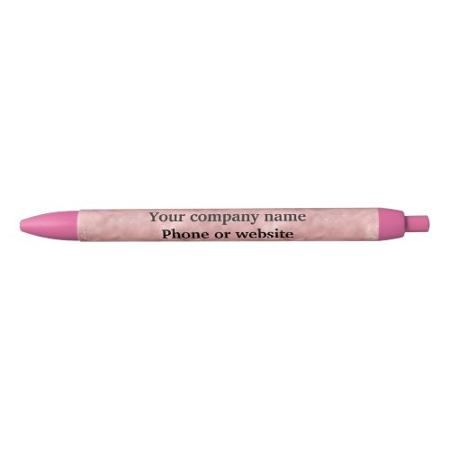 Blush Pink Rose Gold Personalized Small Business Black Ink Pen