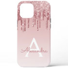 Blush Pink - Rose Gold Sparkle Glitter Monogram