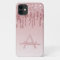 Blush Pink - Rose Gold Sparkle Glitter Monogram