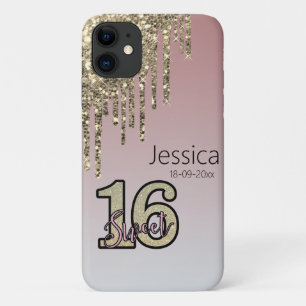 Blush Pink Rose Gold Sweet Sixteen iPhone 11 Case