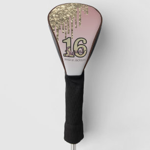 Blush Pink  Rose Gold Sweet Sixteen Golf Head Cover