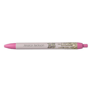 Blush Pink Rose Gold Sweet Sixteen Pen