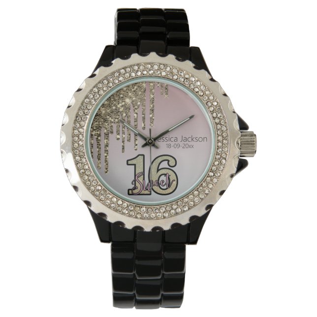 Blush Pink  Rose Gold Sweet Sixteen Watch (Front)
