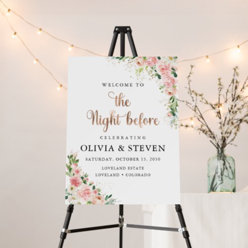 Blush Pink Rose Gold The Night Before Foam Board