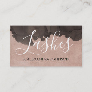 Blush Pink Rose Gold Watercolor Eye Lashes Business Card