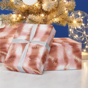 Blush Pink Rose Gold Zebra Print Wrapping Paper