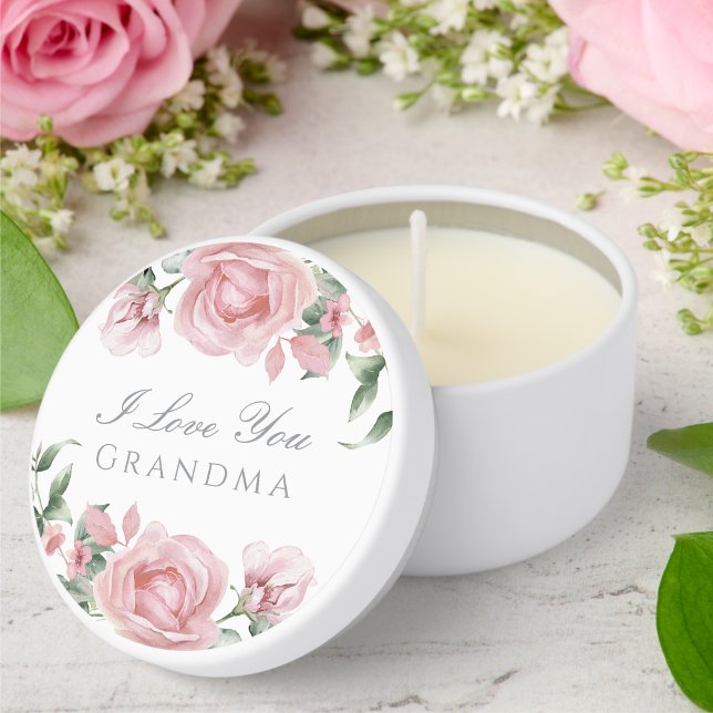 Blush Pink Rose Grandma Mini Candle Favors (Creator Uploaded)