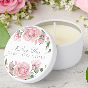 Blush Pink Rose Great Grandmother Mini Candle Favors